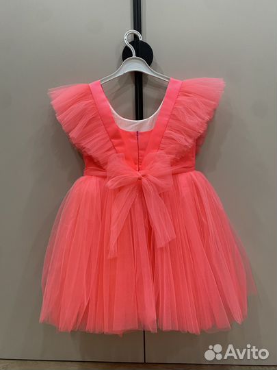 Платье на выпускной 140 розовое неон яркое
