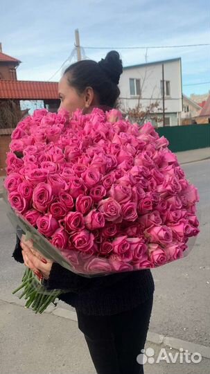 Розы розовые Аква Доставка