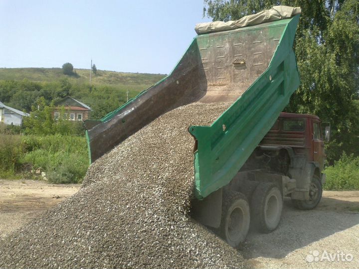 Щебень, гравий с доставкой от 1 куба (1106)