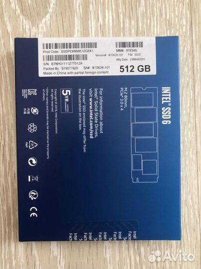 Ssd 512gb m2 твердотельный накопитель