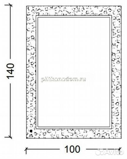 Boheme Rose 539 Зеркало, Золото 100х140