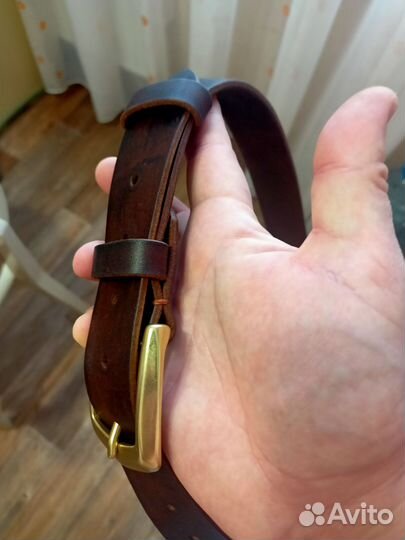 Мужской кожаный ремень ручной работы