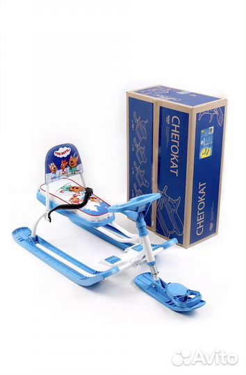 Снегокат Nika Три кота со спинкой новый