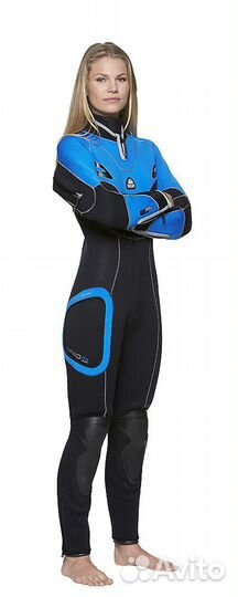 Женский длинный полусухой гидрокостюм для дайвинга