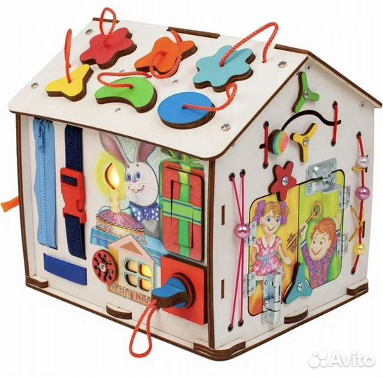 Бизиборд Домик со светом Зайка Jolly kids