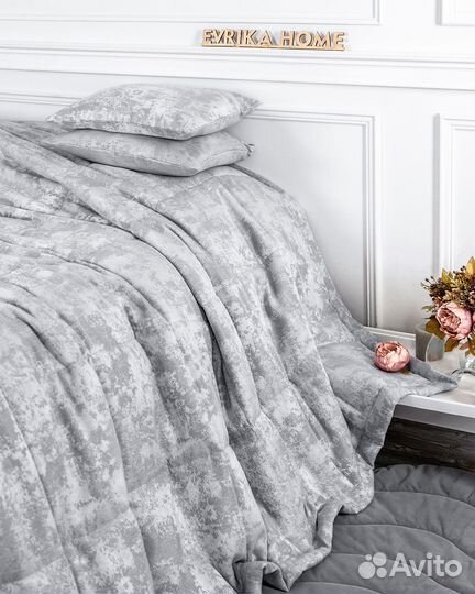 Покрывало мрамор софт Зарина Стальной новое