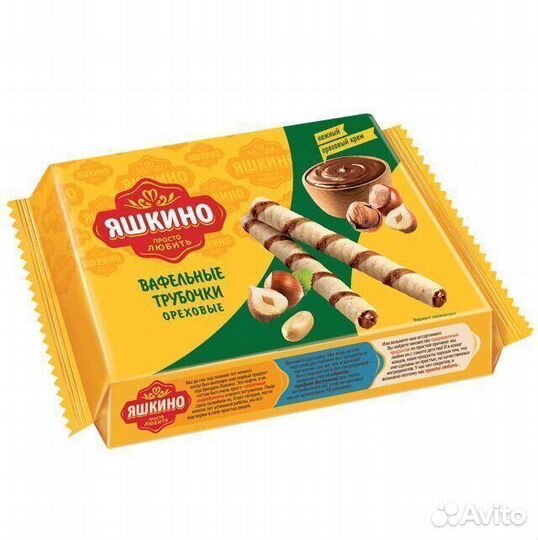 Вафельные трубочки Яшкино Ореховые 190 г
