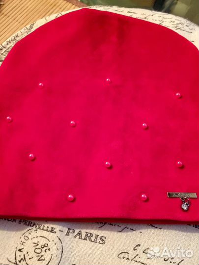 Зимние шапочки,велюровая,стразы комплект и снуд се