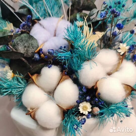 Букет в кашпо, интерьерный