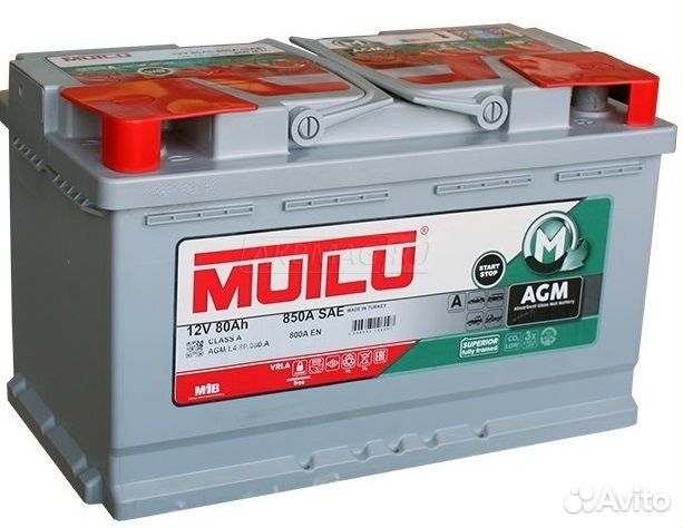 Аккумулятор гелевый 80 Ач AGM Mutlu на Киа Оптиму