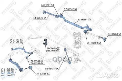 Рычаг BMW Е32/E34 86- 5401188sx Stellox