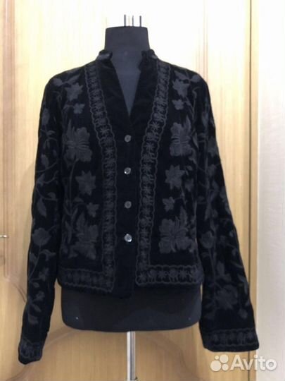 Бархатный жакет zara 40xs