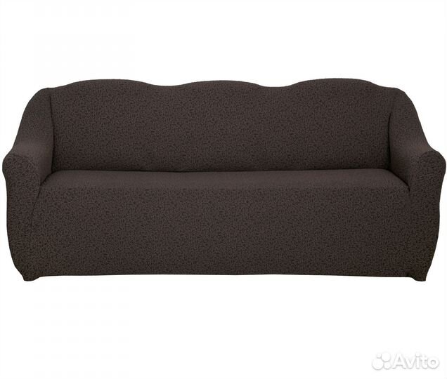 Чехол на трехместный диван без оборки, Коричневый