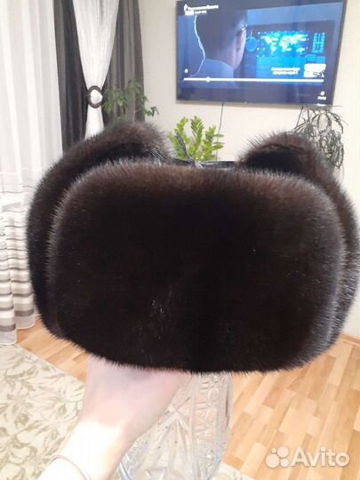 Мужская шапка ушанка норковая