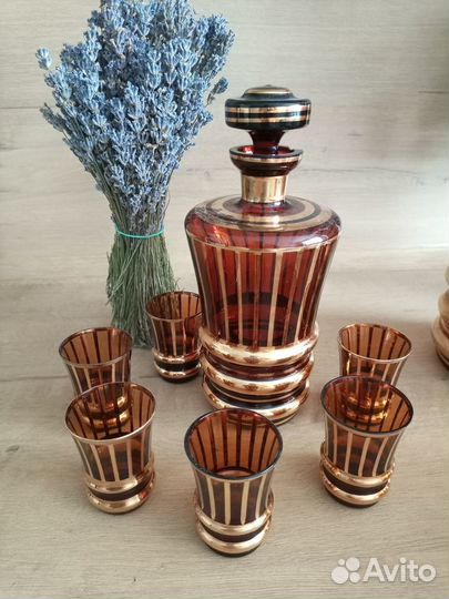 Набор Фужеры, рюмки из богемского стекла