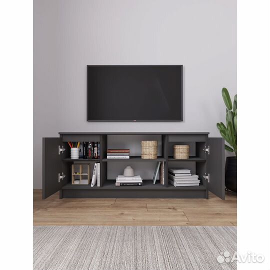 Тумба для тв 2 дверки графит