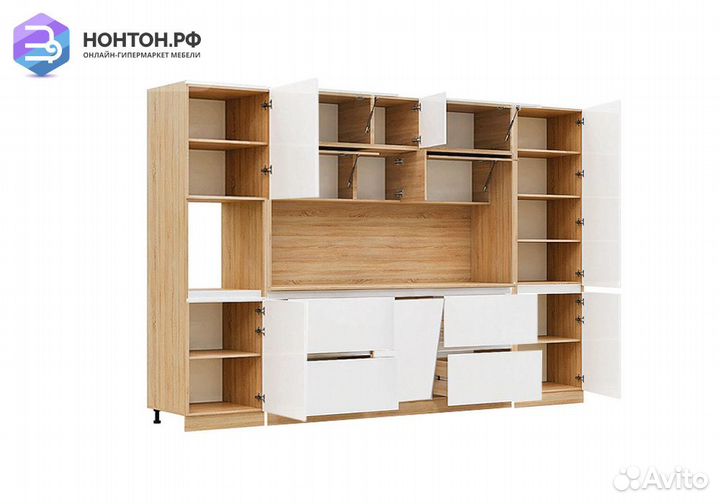 Кухня Карина №2 белый глянцевый / сонома