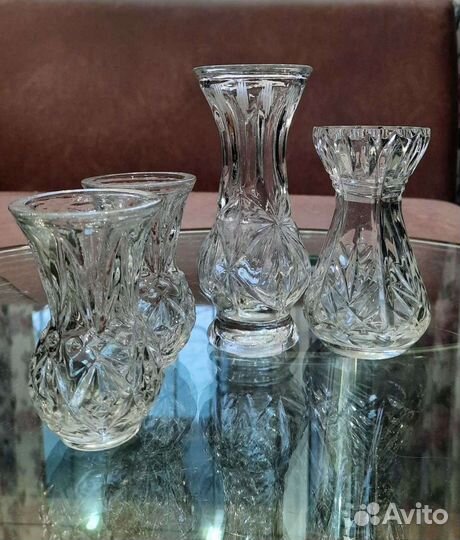 Набор хрустальных вазочек. 80-х годов