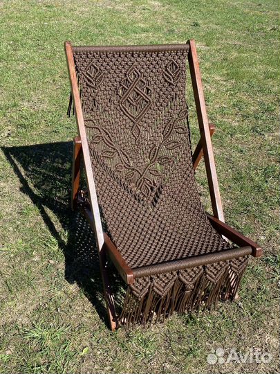 Кресло шезлонг складное в стиле макраме