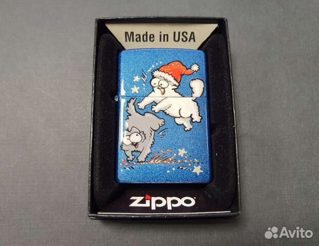 Зажигалка Zippo - Кот Саймона дедморозит 2