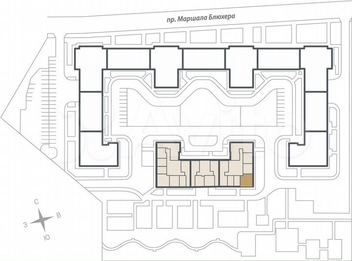 2-к. квартира, 61,7 м², 14/16 эт.