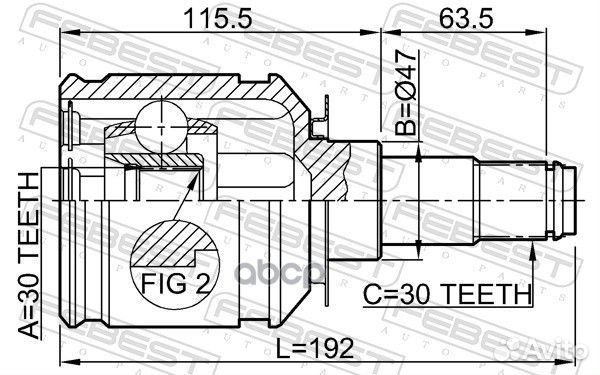 ШРУС внутренний 30x47x30 (toyota land cruiser P