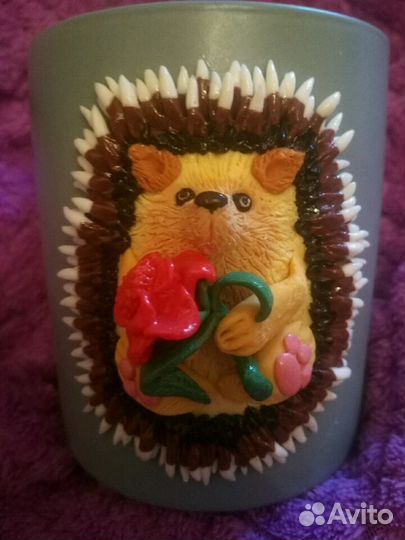 Кружка с декором ручной работы 