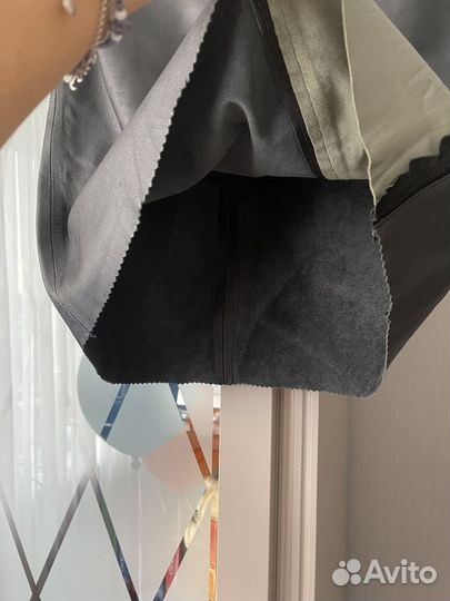 Кожаная мини-юбка xs-s