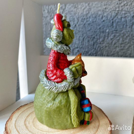 Новогодняя свеча Гринч
