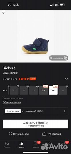 Ботинки демисезонные 25 KicKers