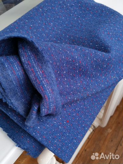 Драп плотный синий в крапинку