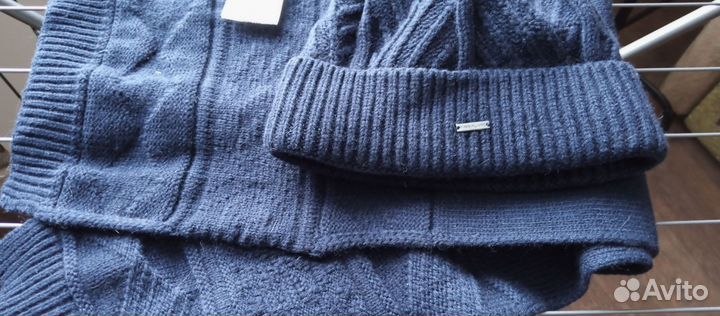 Комплект шапка и шарф мужской