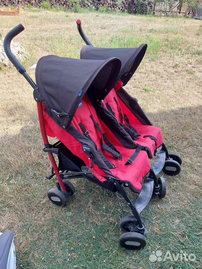 Коляска-трость chicco для двойни