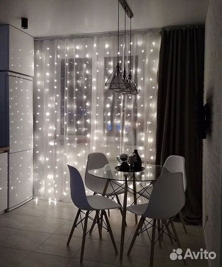 Гирлянда занавес штора 1.8х1.8