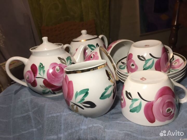 Антикварный сервиз песочное СССР В идеале