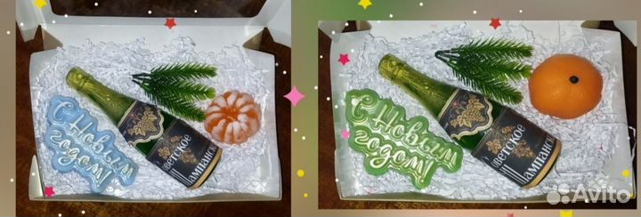 Новогодняя композиция из мыла, дракон, шампанское