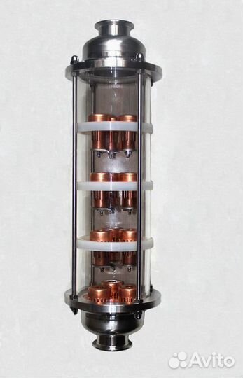 Колпачковая колонна медь 4 дюйма,4 этажа, кламп 2