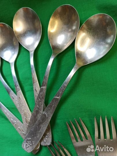 Ложка, вилка мельхиор