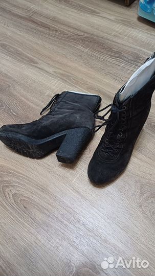 Ботильоны зимние натуральная замша