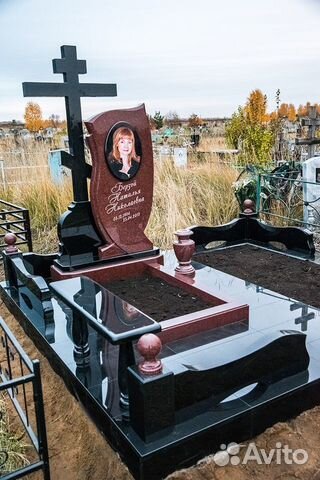 Памятники, оградки, фото на стекле, облагораживан