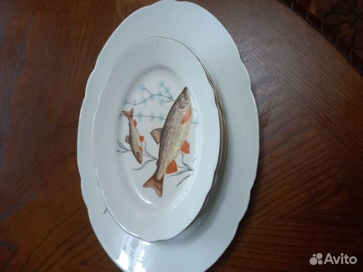 Сервиз рыбный Польша Сmiеlоw винтаж 70-80-х г.г