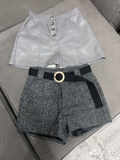 Шорты женские твидовые и кожзам на 42 размер
