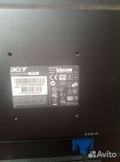 Монитор Acer 15 дюймов