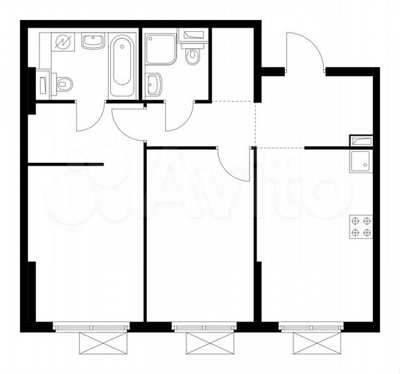 2-к. квартира, 56,1 м², 13/15 эт.
