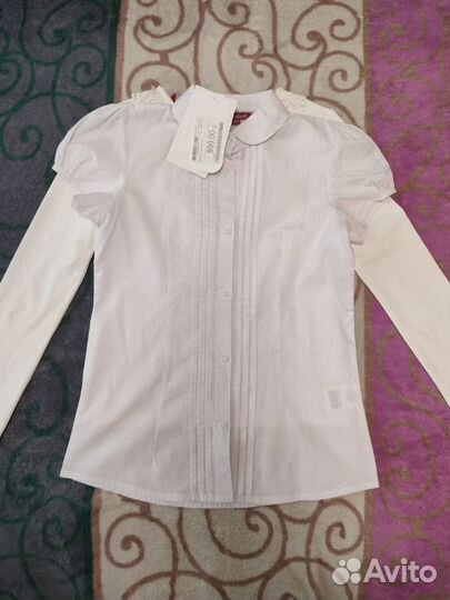 Рубашка школьная и джемпер 134