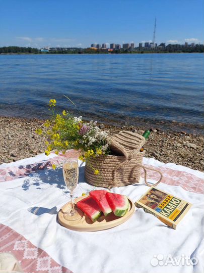 Корзинка для пикника из джута