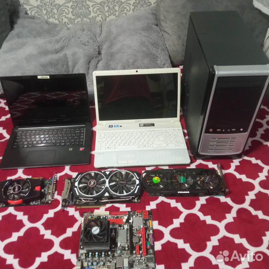 Набор: ноутбуки sony, пк, видеокарты, мат.плата