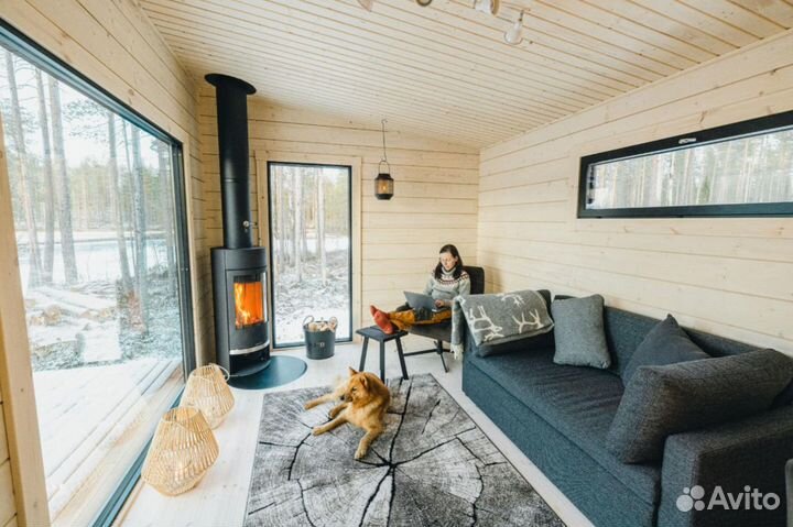 Модульный Финский дом баня не бочка из бруса Викин