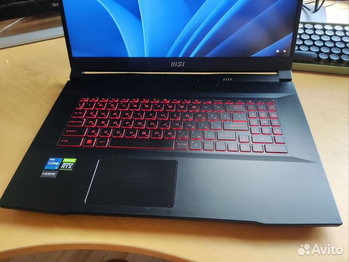 Игровой ноутбук msi 17.3, i7-12650h, RTX3060, 2ssd