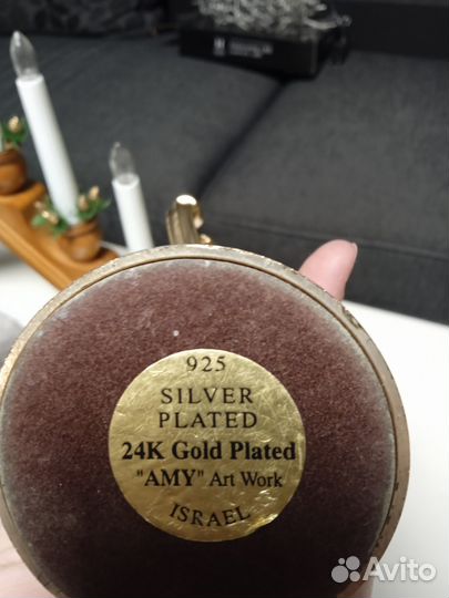 24 каратная позолоченная Минора, еврейская свеча 7